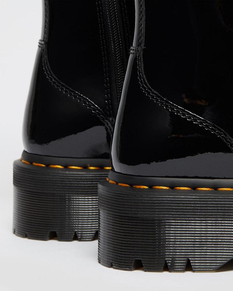 Dr Martens Jadon Lak Leren Platform Laarzen Heren Zwart | NL 255KOR